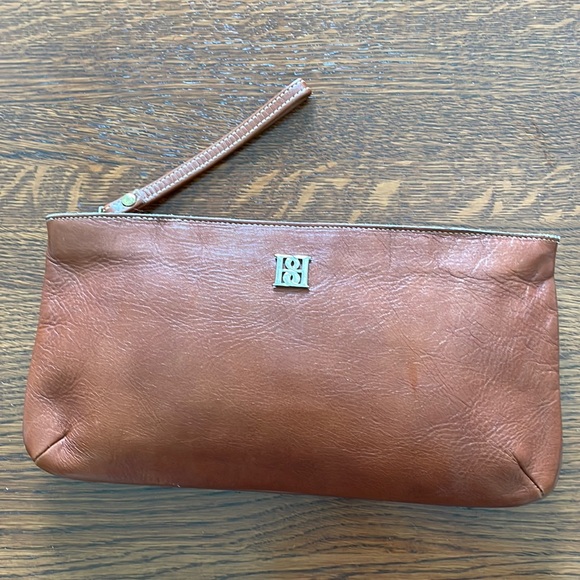 Vintage BB large brown leather clutch - Picture 1 of 8